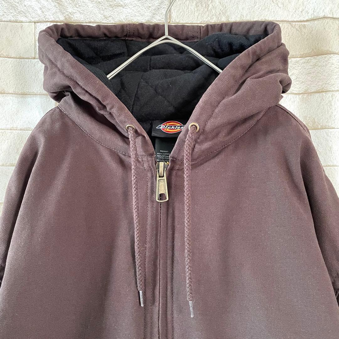 ディッキーズ アクティブジャケット 裏地フリース 刺繍ロゴ ブラウン