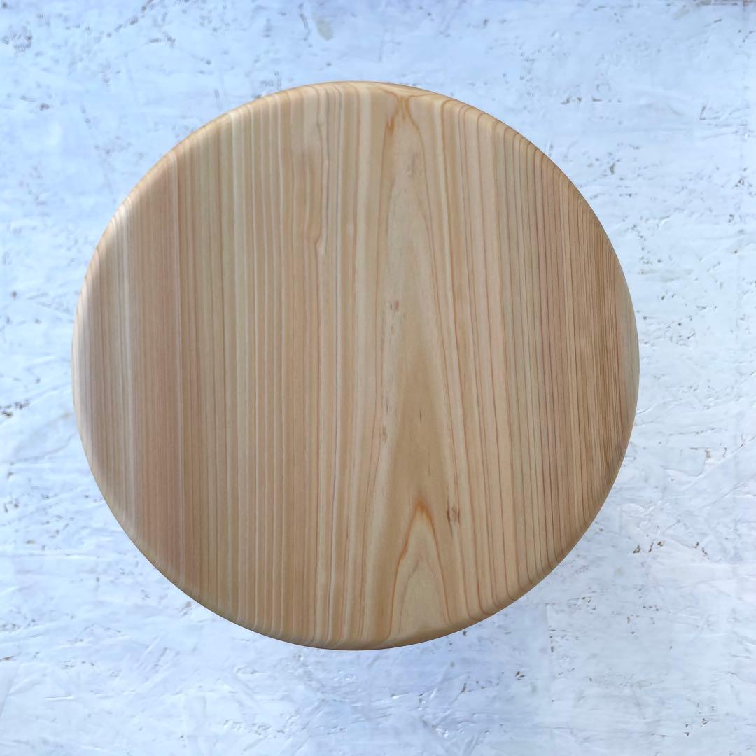 Aki 国産ひのき　丸椅子　木製スツール　4脚