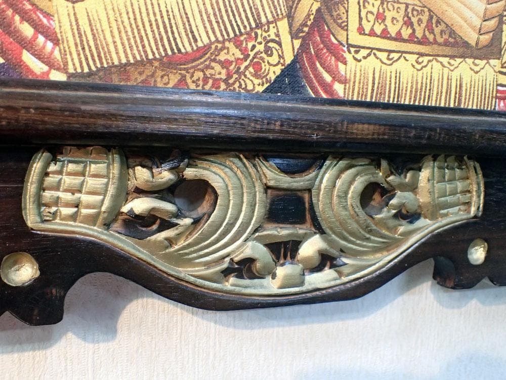 インドネシアの踊り子＿バリアート(絵画、額縁付)【アジアン雑貨】