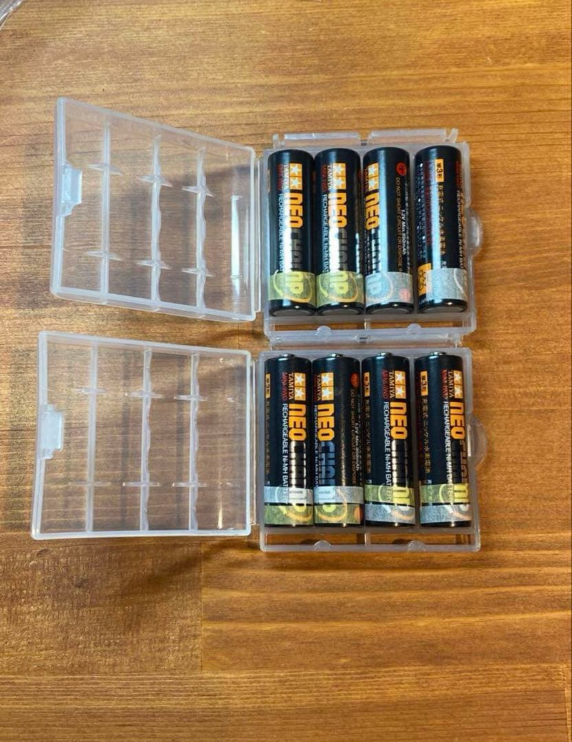 ミニ四駆 ネオチャンプ 8本セット 慣らし済み 電池ケース付き