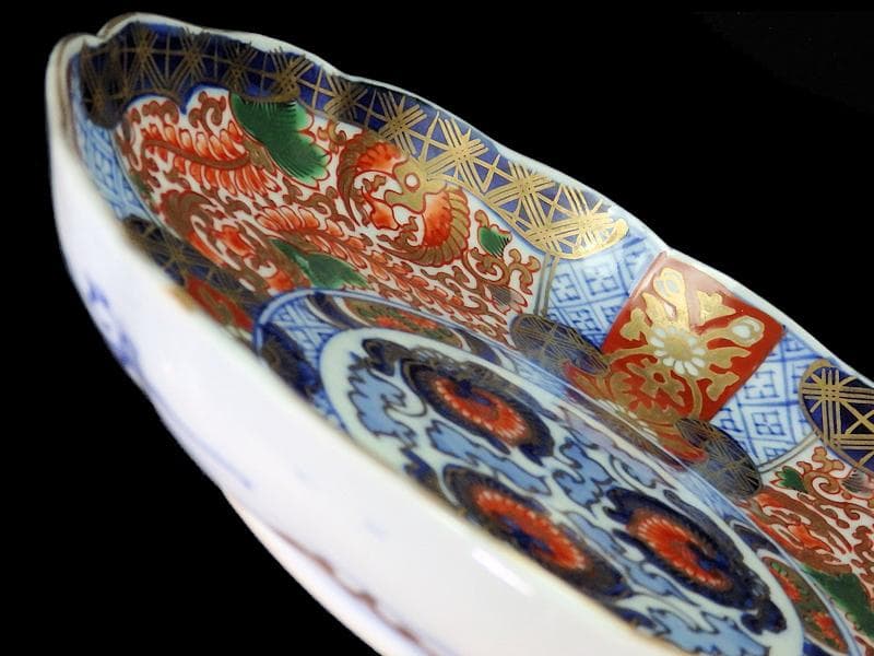 古伊万里　金襴手　金羊歯に鳳凰の図　7寸皿　E069AS-CPt