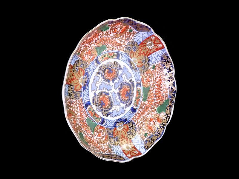 古伊万里　金襴手　金羊歯に鳳凰の図　7寸皿　E069AS-CPt