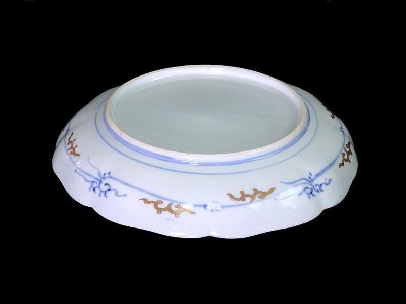 古伊万里　金襴手　金羊歯に鳳凰の図　7寸皿　E069AS-CPt