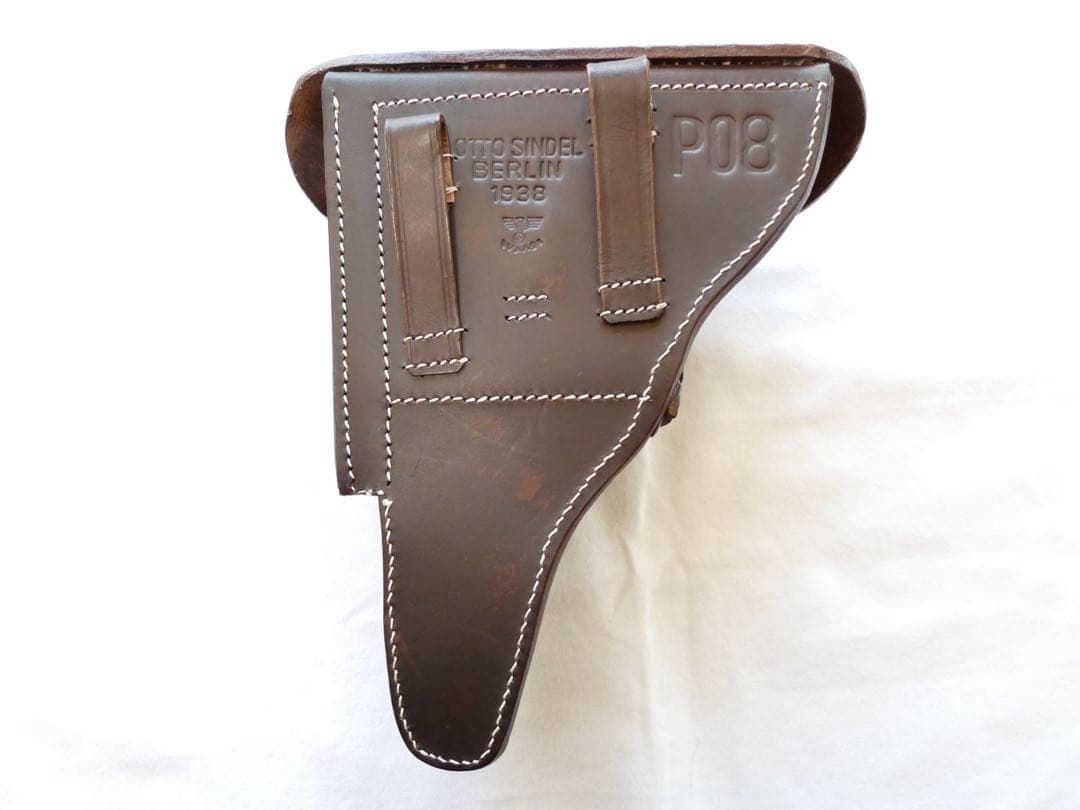 ルガーP08 ホルスター レプリカ 4インチ レザー 茶 ブラウン ドイツ軍