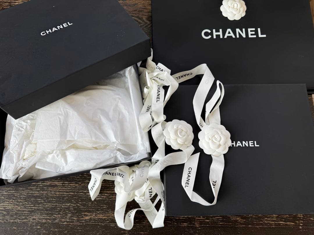 CHANEL ギフトボックス ギフト袋 袋2枚 箱2つ リボン ロゴ入り袋付き