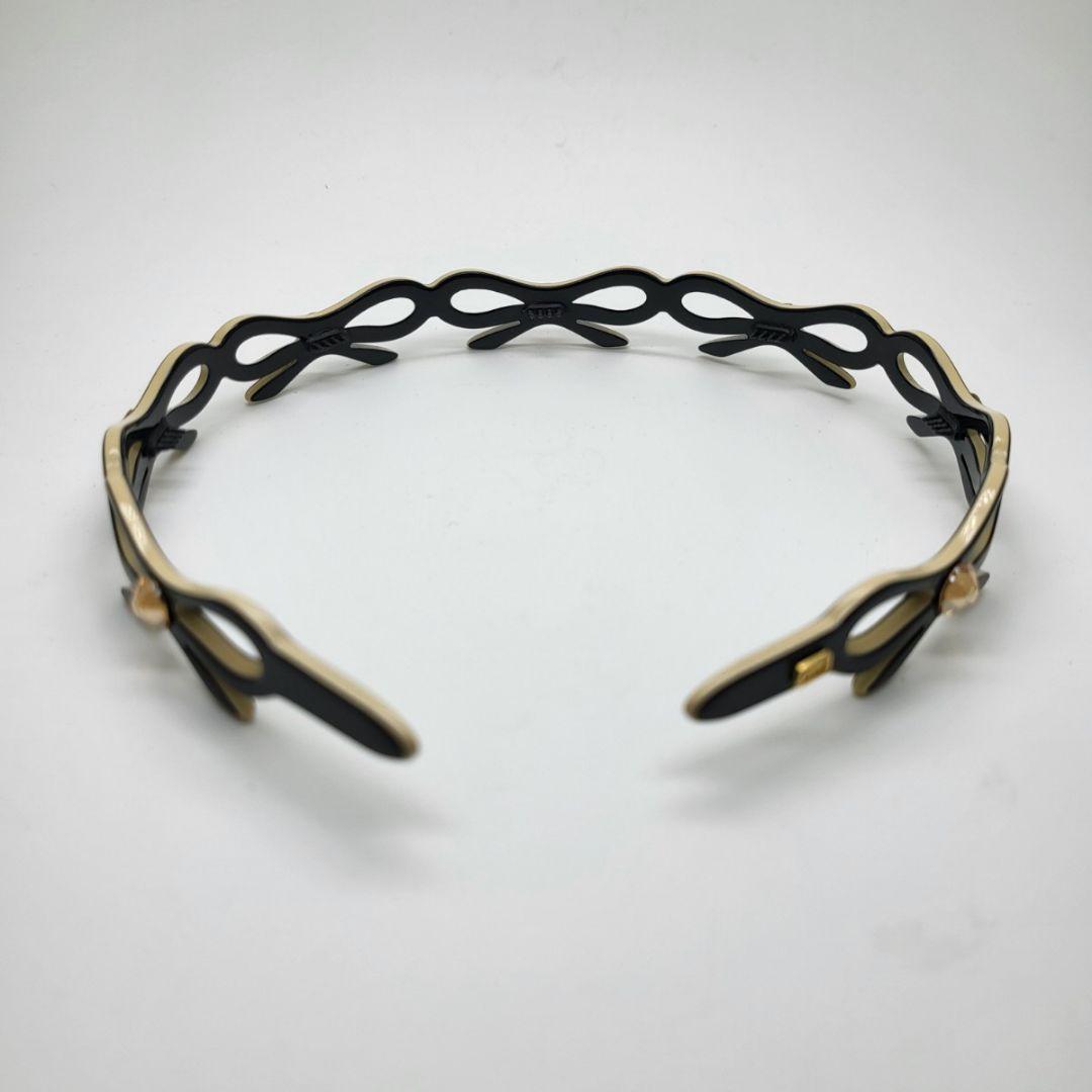 9800□ALEXANDRE ヘアバンド リボン風 ブラックbc11yt