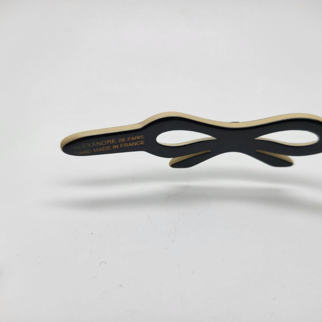 9800□ALEXANDRE ヘアバンド リボン風 ブラックbc11yt