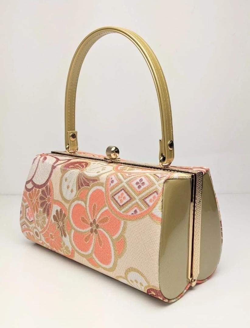 草履バッグセット 振袖用 帯地 ゴールド 梅 フリーサイズ w5-4