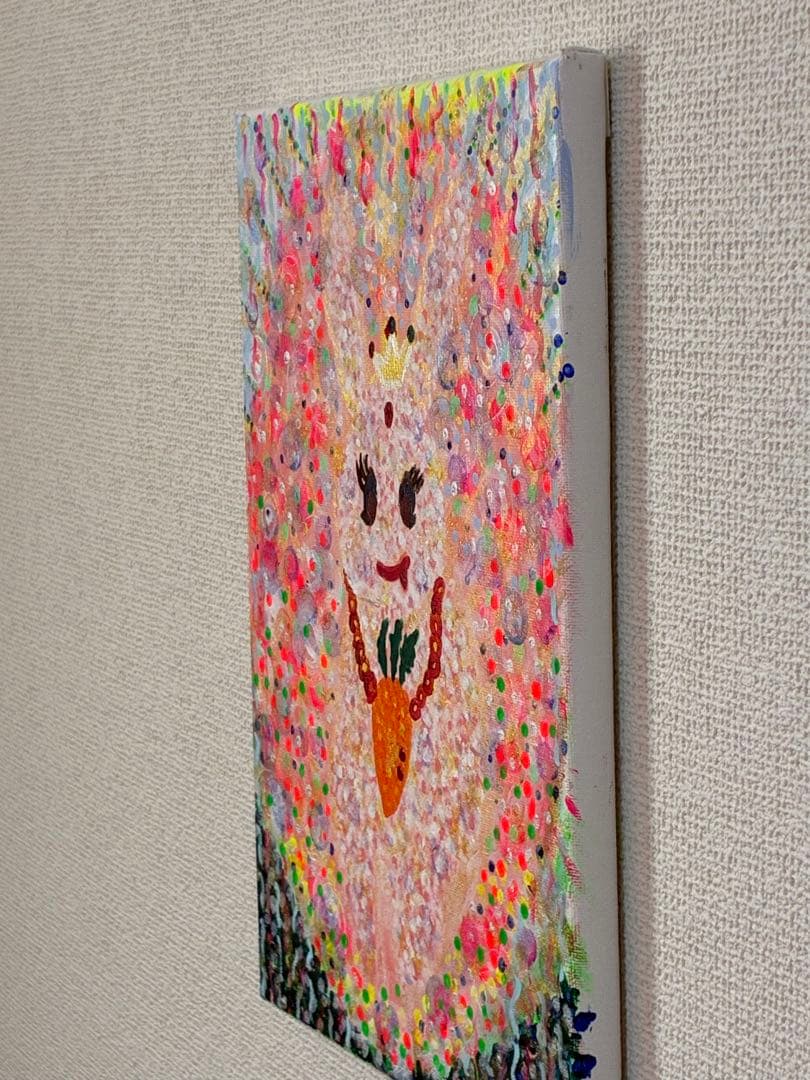 アクリル画　インテリア　カラフル　ウサギ