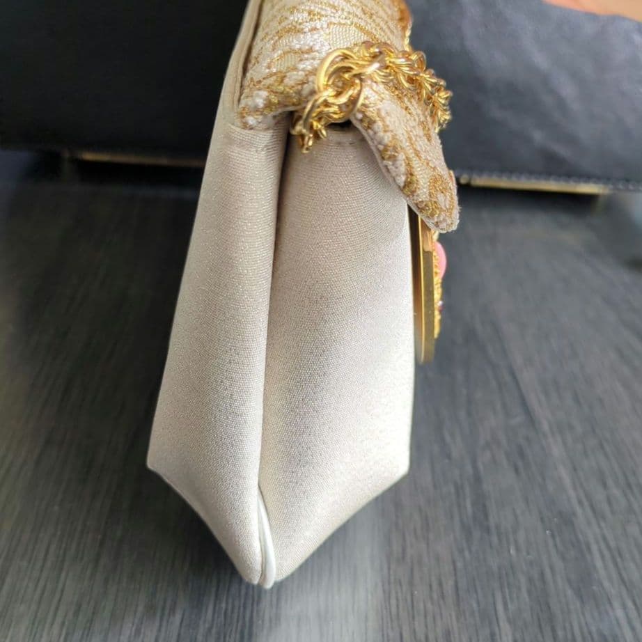 濱野皮革工藝 バッグ　ハンドバッグ　ショルダーバッグ　クラッチ　天然石　白