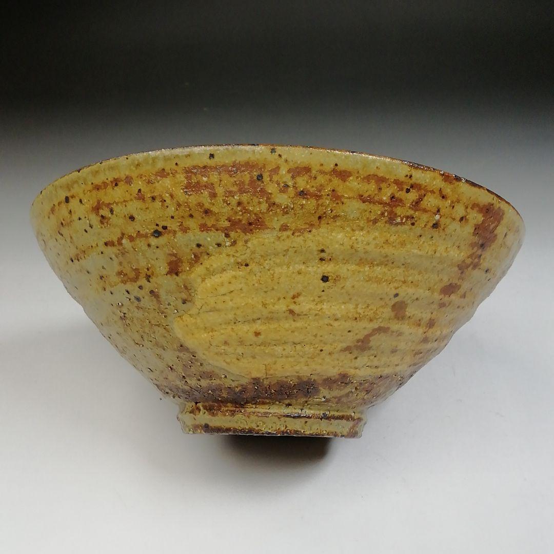 T701 茶碗 『刷毛目黄瀬戸茶碗』『椿窯 五島哲』 共箱 抹茶碗 茶道具