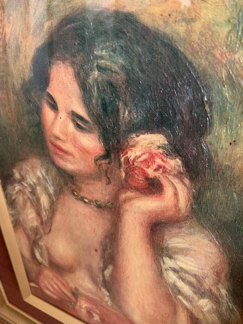 ルノワール バラを持つガブリエル 複製画