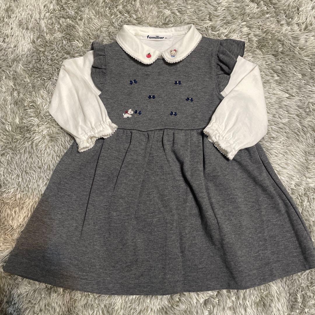 ファミリア familiar ワンピース ブラウス 女の子 80センチ - メルカリ