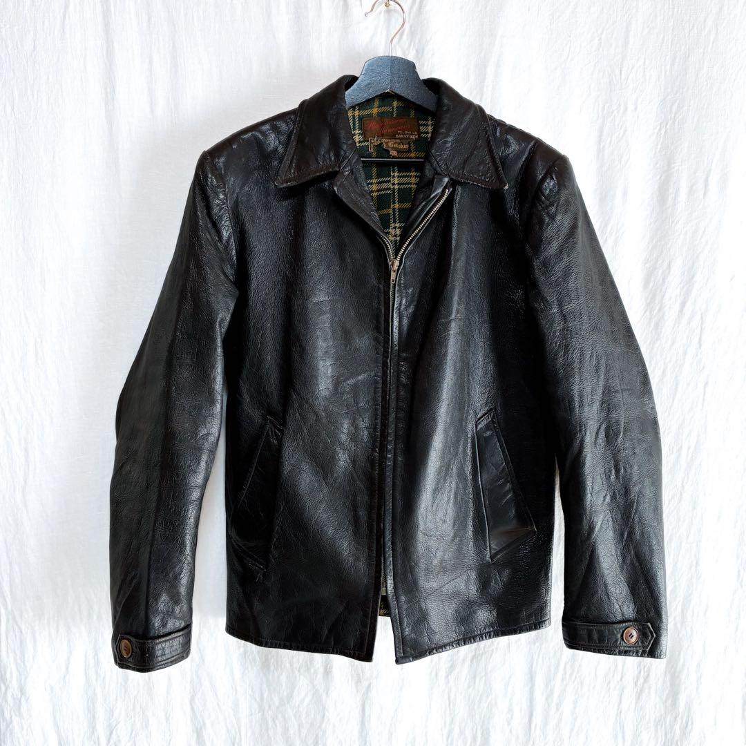 50s ユーロ ヴィンテージ レザー スポーツジャケット L相当 ライダース