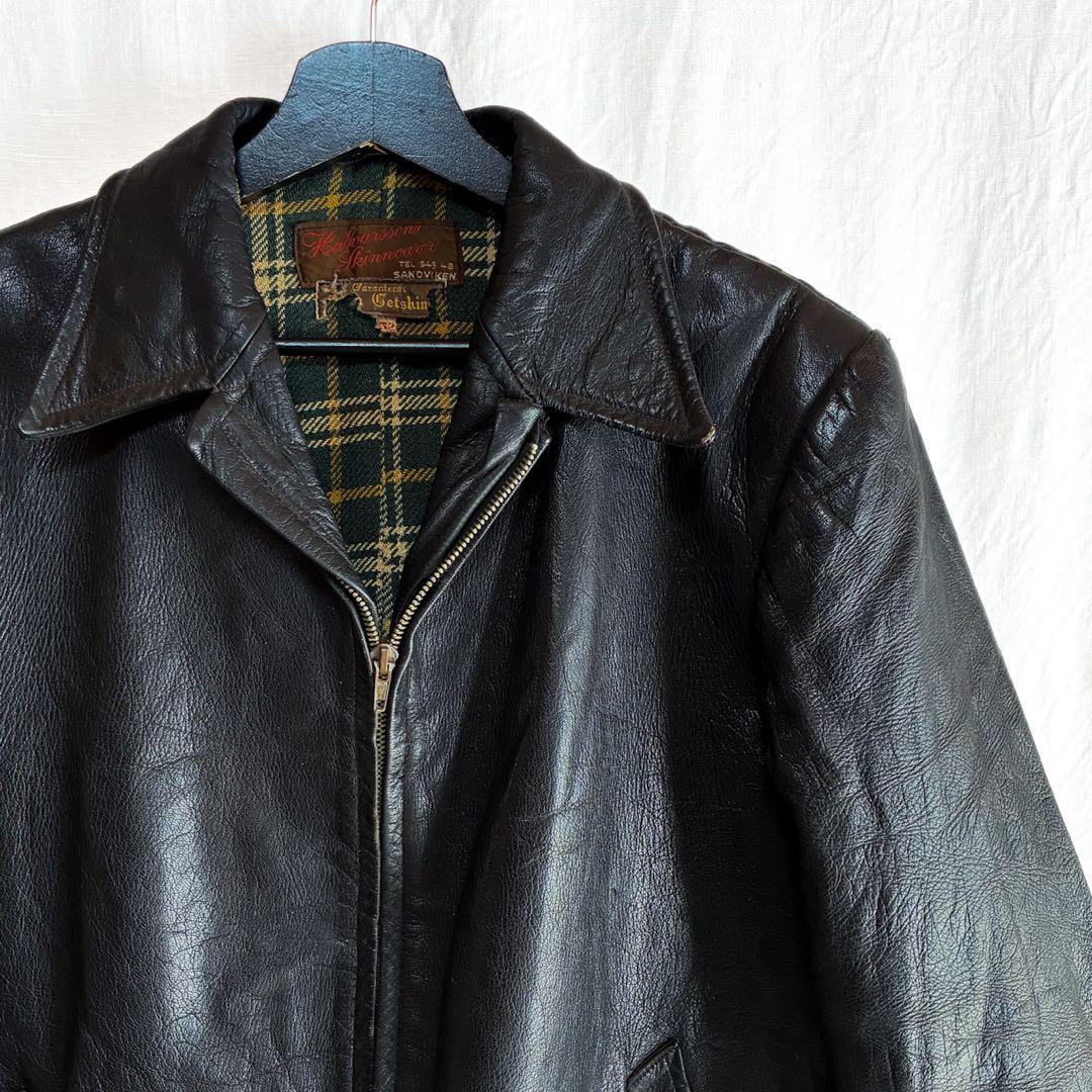 50s ユーロ ヴィンテージ レザー スポーツジャケット L相当 ライダース