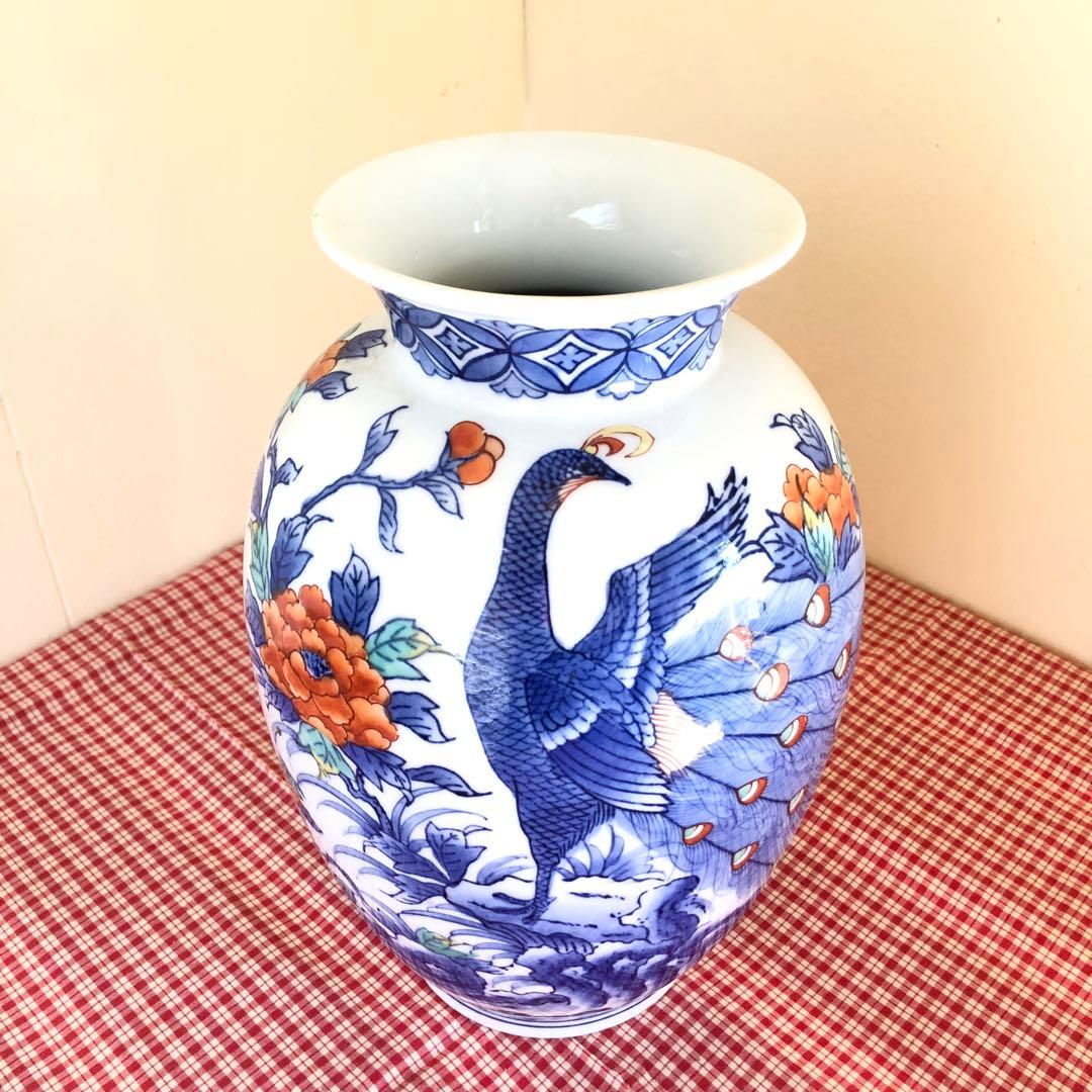 鍋島焼 虎仙窯 壺 花瓶 伊万里焼 鍋島 虎仙窯 孔雀 牡丹紋様 - メルカリ