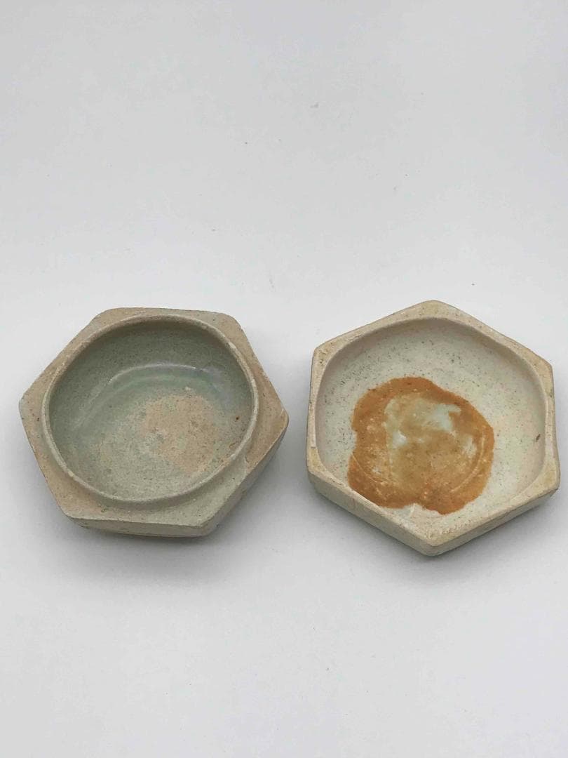 北宋時代 青白磁貼花花文合子 香盒 香合 影青 茶道具 香道具(F-