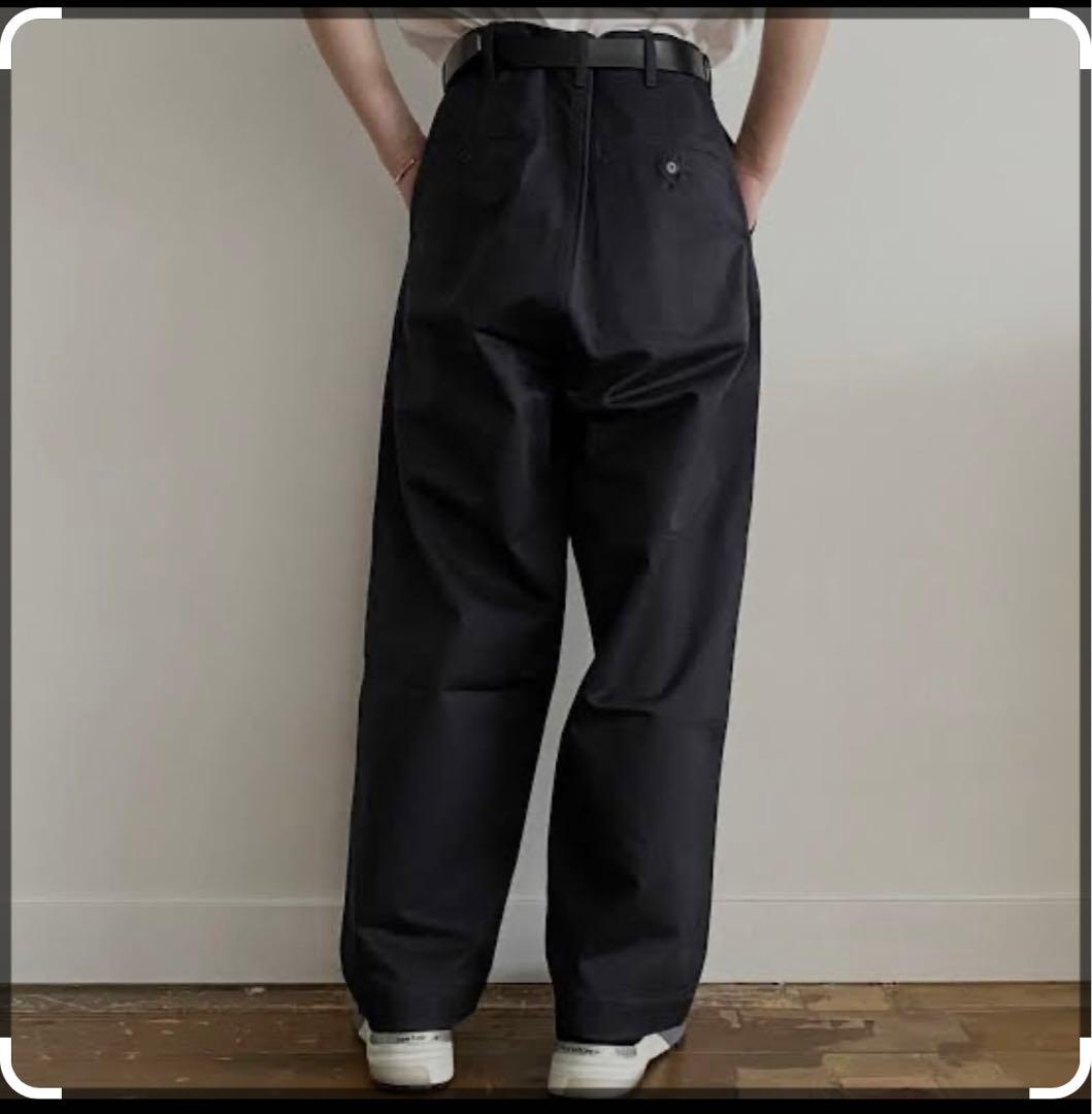 AURALEE WASHED FINX CHINO WIDE PANTS