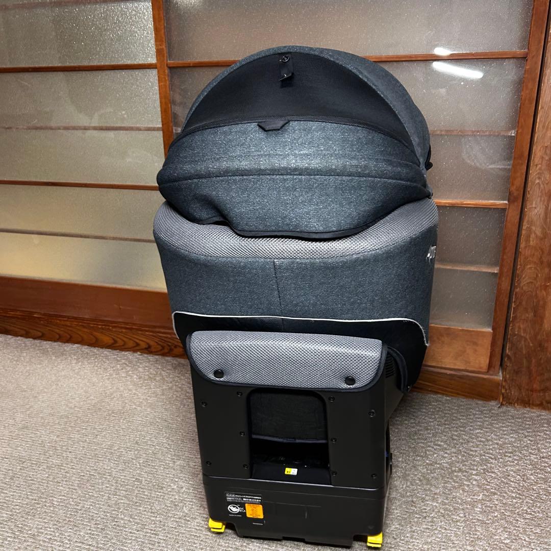 美品 アップリカ チャイルドシート クルリラ プレミアム ISOFIX グレー