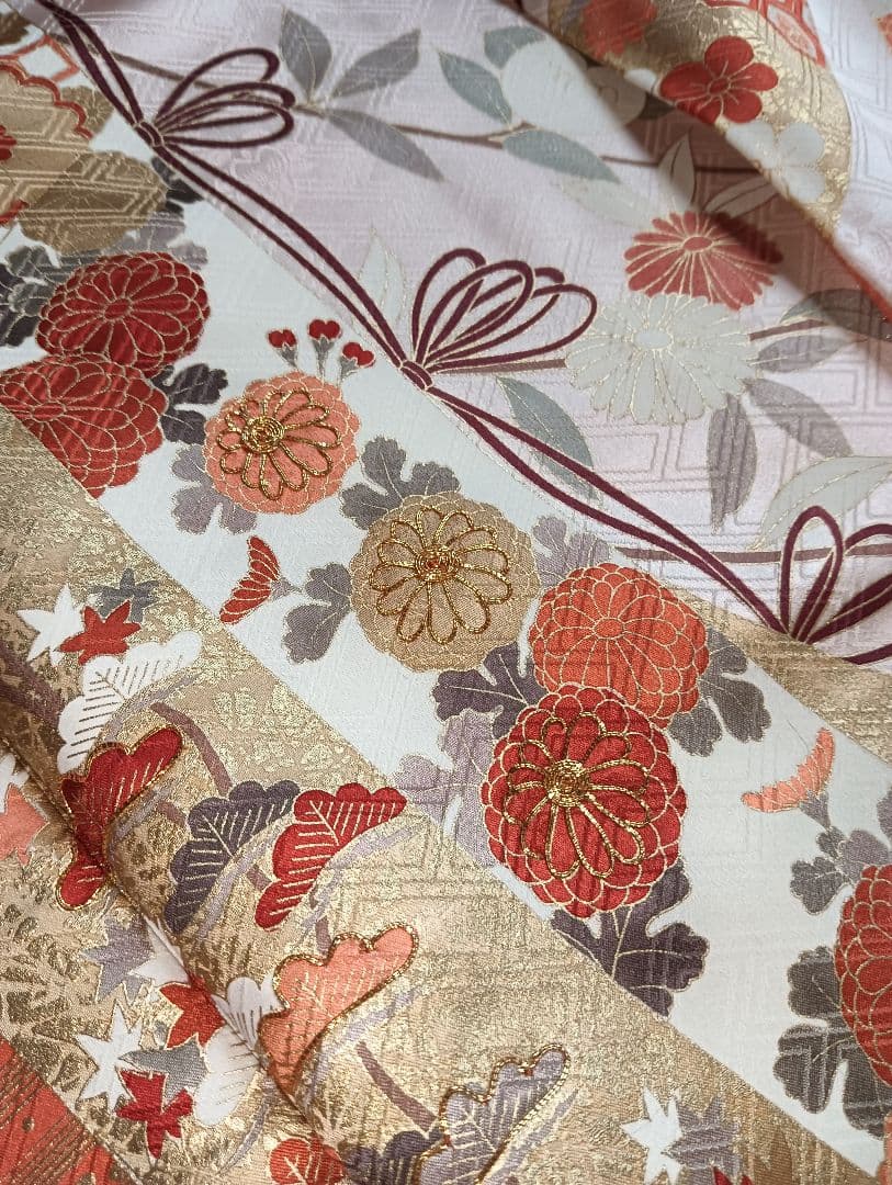 吾妻徳穂 振袖フルセット 美品 コーラル系 華やか 古典 丈158 裄66