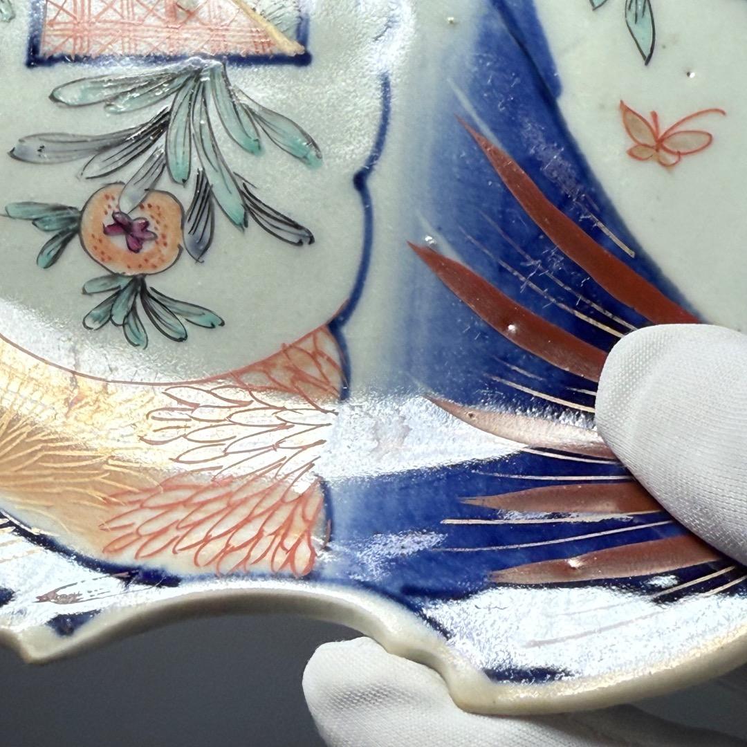 幕末〜明治 古伊万里 色絵魚形皿 柘榴 古美術 珍品 器を楽しむ