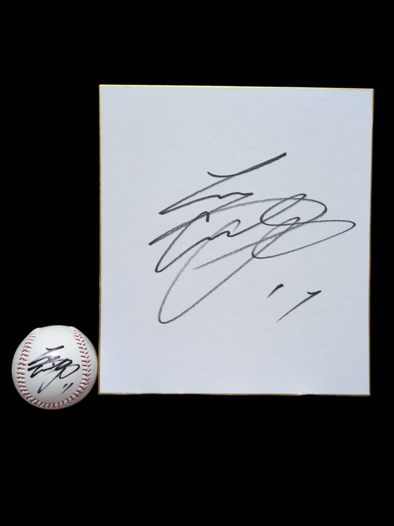 ファイターズ時代！大谷翔平直筆サインボール色紙セット - メルカリ