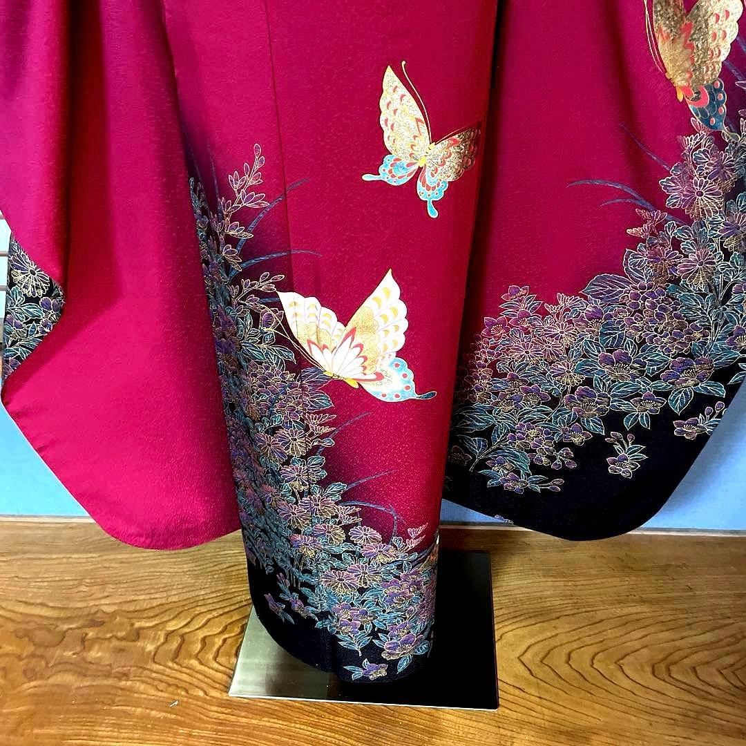 振袖フルセット 高身長 金彩友禅 成人式振袖 振袖 裄丈69 バタフライ