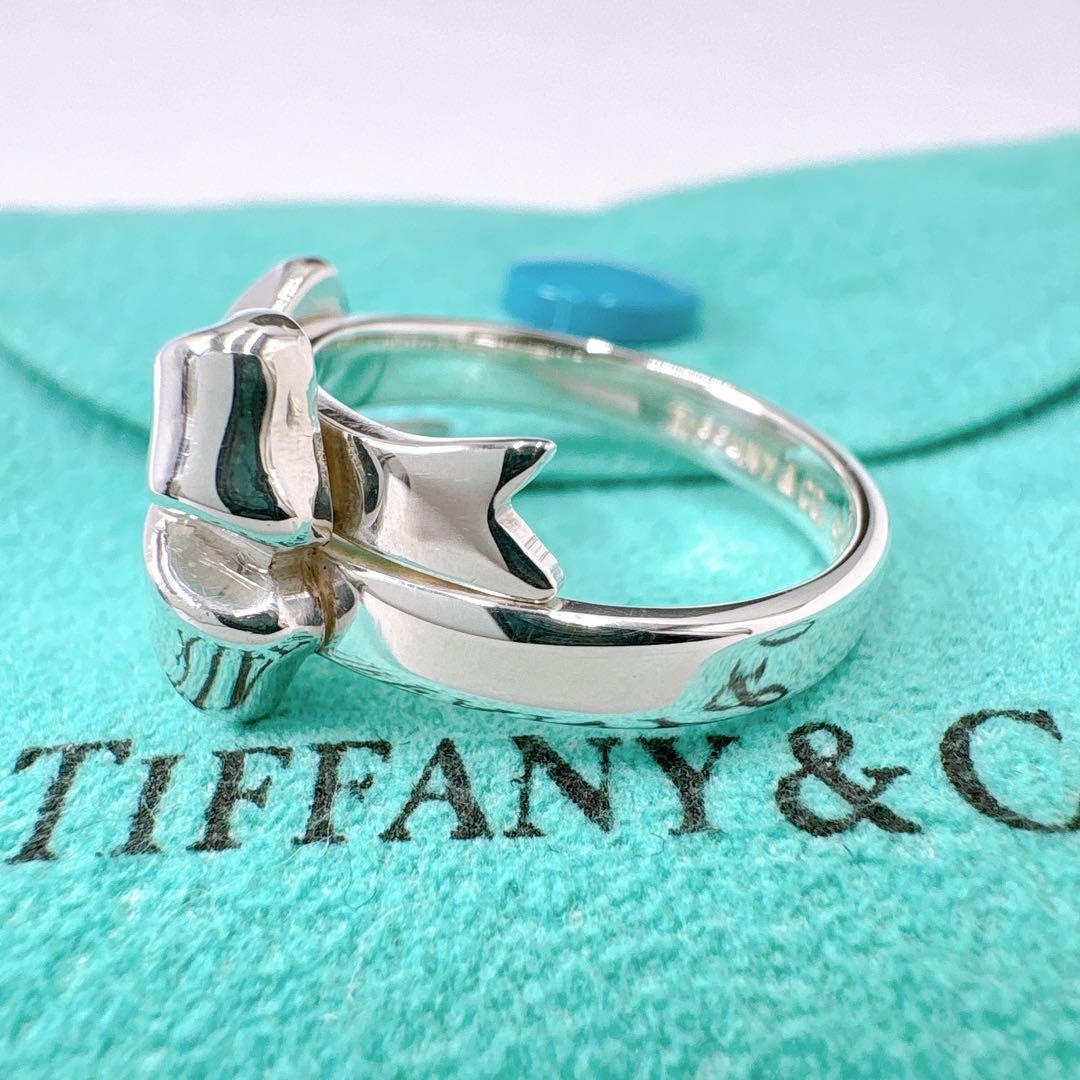 極美品 オールドティファニー リボン コンビ 10.5号 シルバー k18