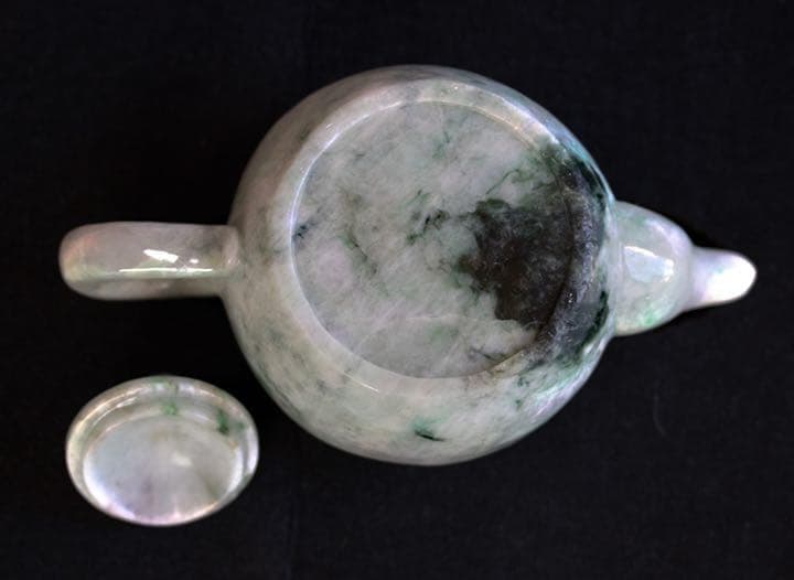 珍品】翡翠 急須 硬玉ヒスイ 翡翠彫刻 高級茶道具 糸魚川 夜光杯 カラカラ