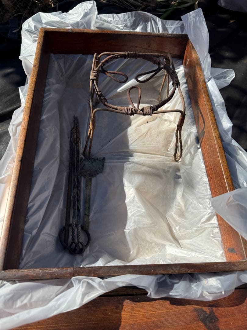 昭和初期 関東長火鉢 欅玉杢 木製 古民具 引き出し付 灰床 五徳 灰匙