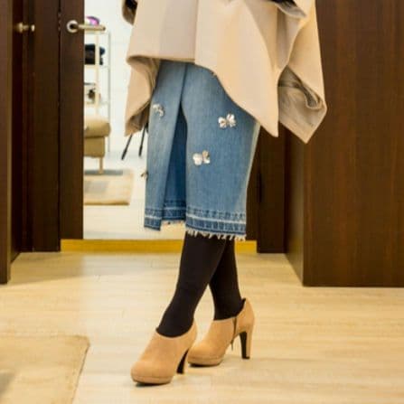 未使用タグ付き MUVEIL(ミュベール) 刺繍 蝶 デニムスカート定価3.7万