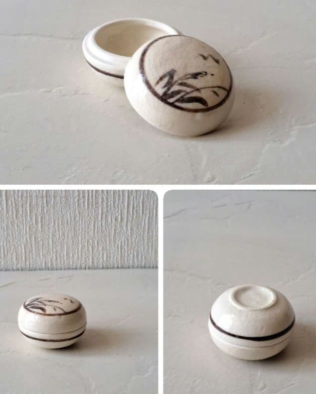 志野焼 銘あり 稲穂文 水指/茶碗/香合 絵志野 骨董品 古美術 - メルカリ