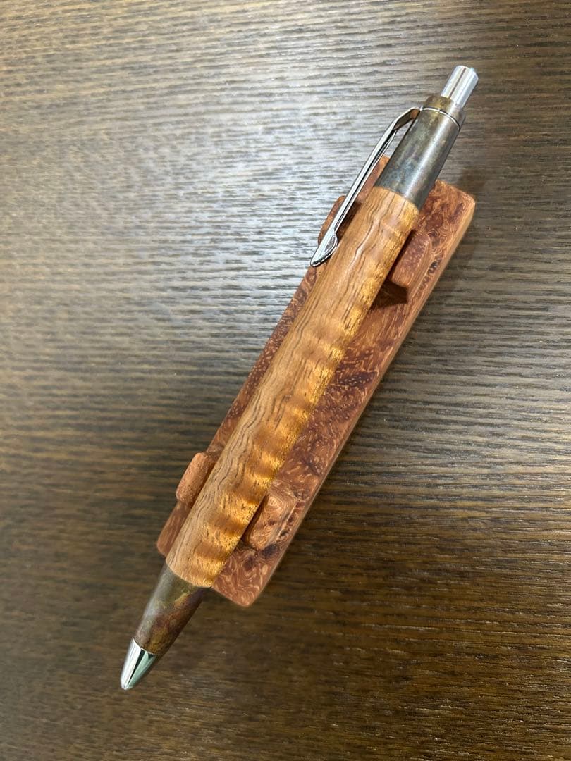 野原工芸 斑紋孔雀色 ハワイアンコアカーリー 固定式口金付属 MP