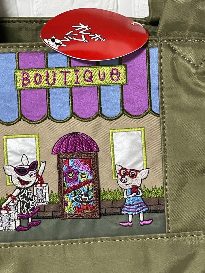 新品アルベロベロブタちゃん刺繍ブティック2wayショルダー・ハンドバッグ軽量