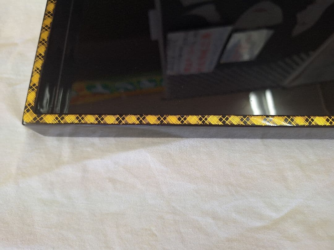 新品！輪島塗祝盆　朱竹　沈金アジロ付き