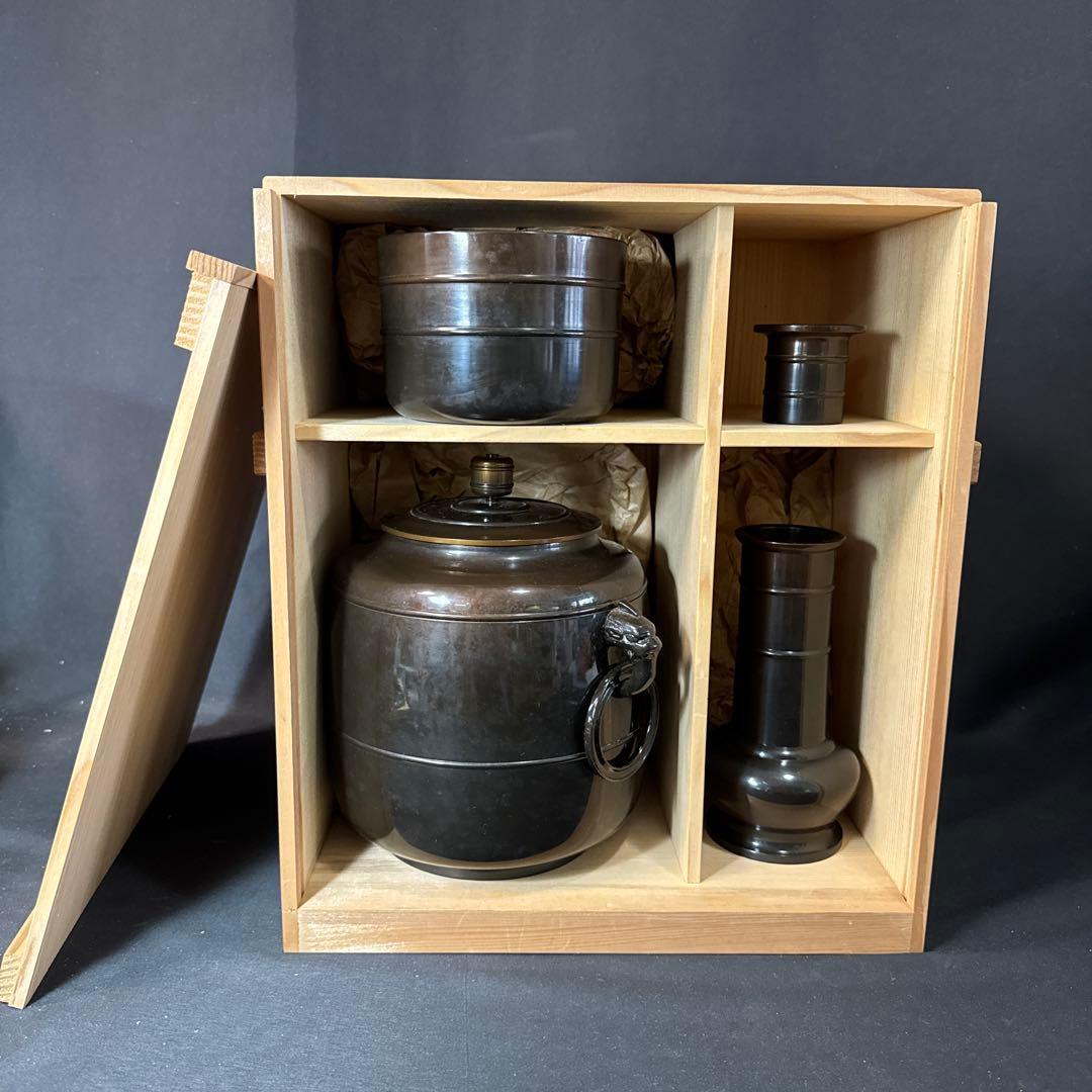 G21 送料無料 唐銅皆具 建水 尺立 水指 茶道具 蓋置