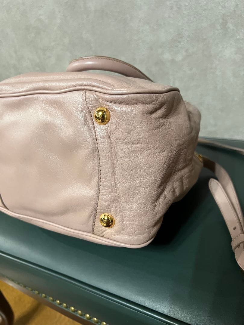 PRADA ピンク レザー ハンドバッグ