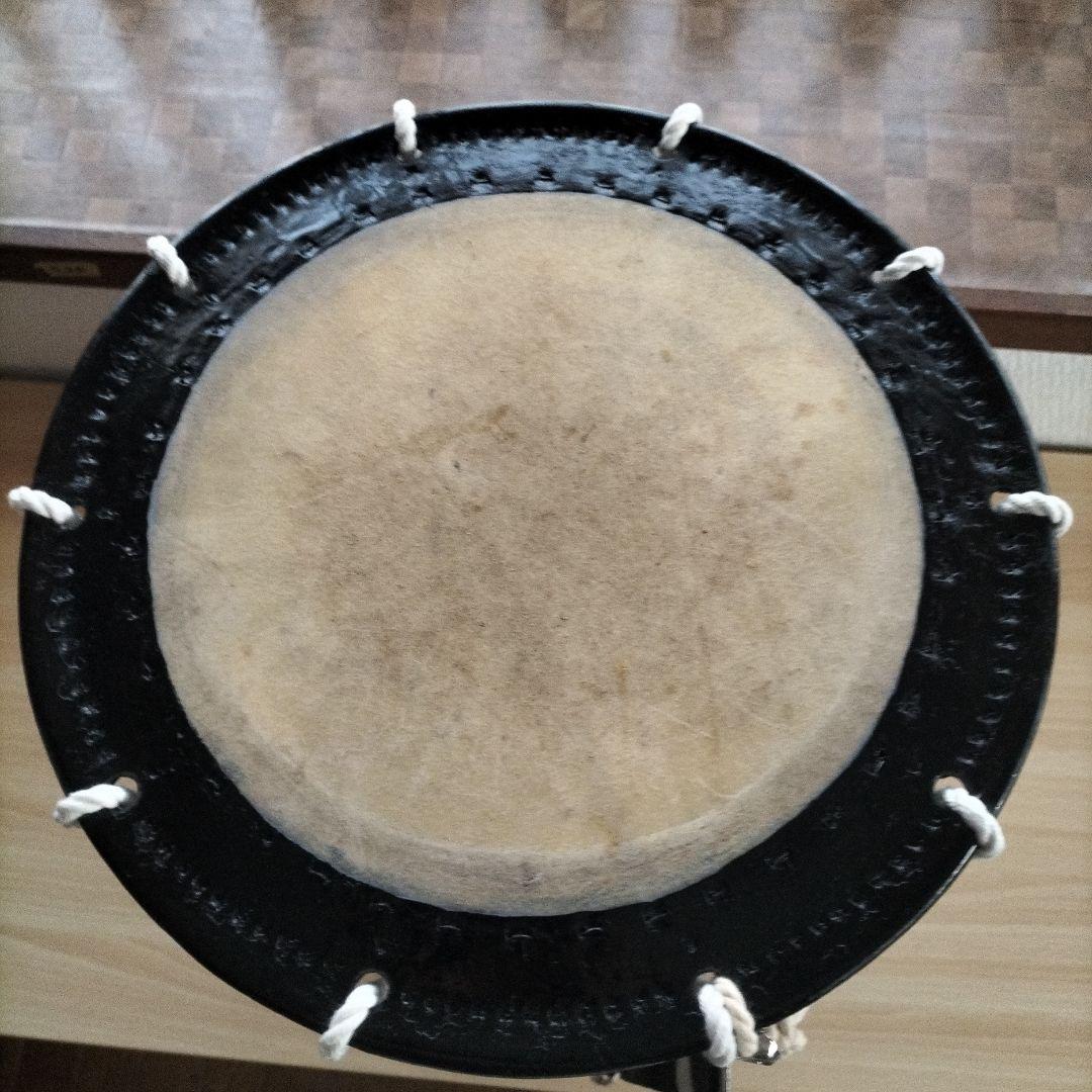 なお様ご依頼商品」担ぎ太鼓 締太鼓 和太鼓 天然皮革 ストラップ付中古