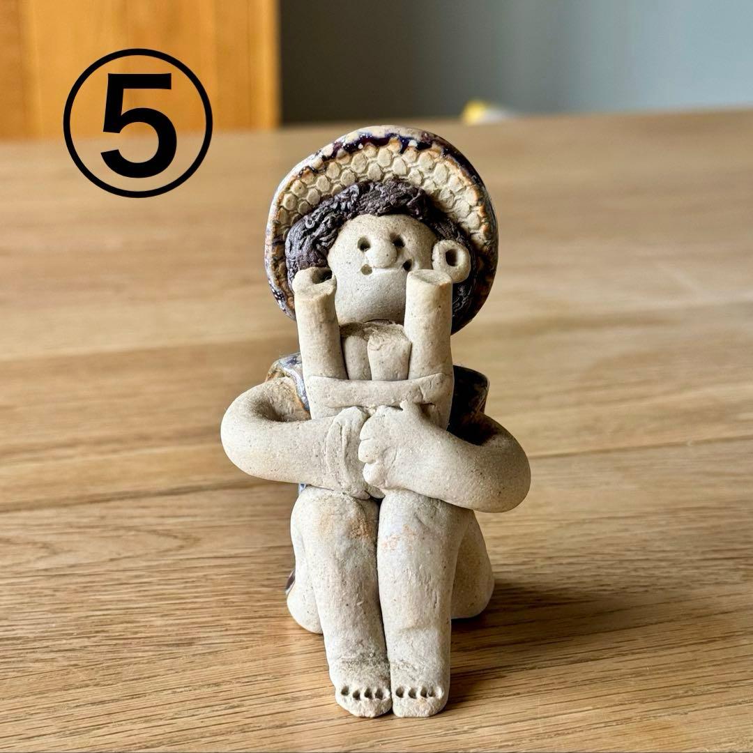 美品⭐︎砥部焼 青芳窯　青芳人形　5体　森元青芳氏作