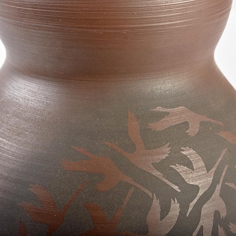 萬古焼 醉月陶苑 清水洋作 鶴文 瓢箪壷 共箱 V R6578 - メルカリ