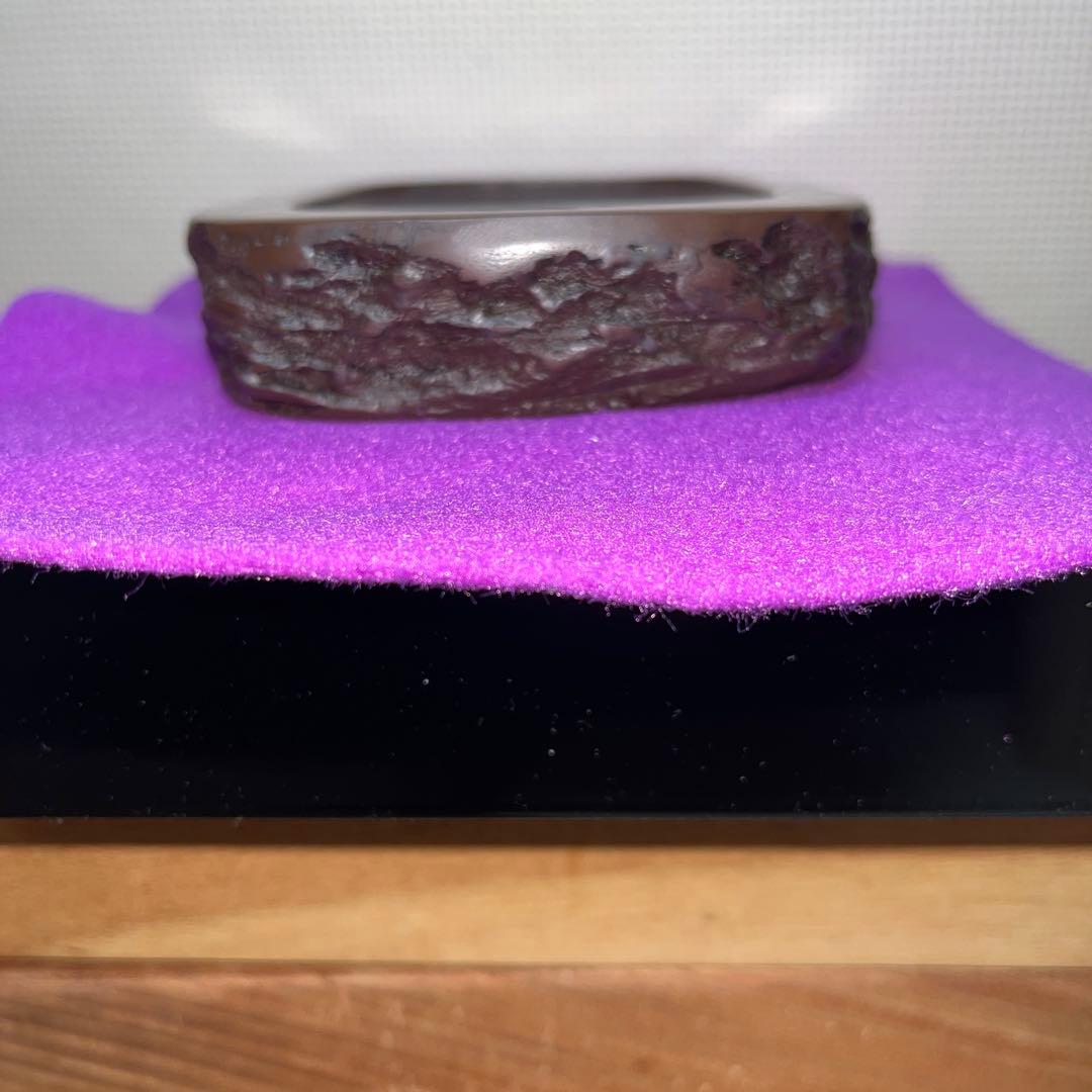 ⭕️赤間硯 日本工芸会正会員 下井百合昭 号 昭竜山 野面硯