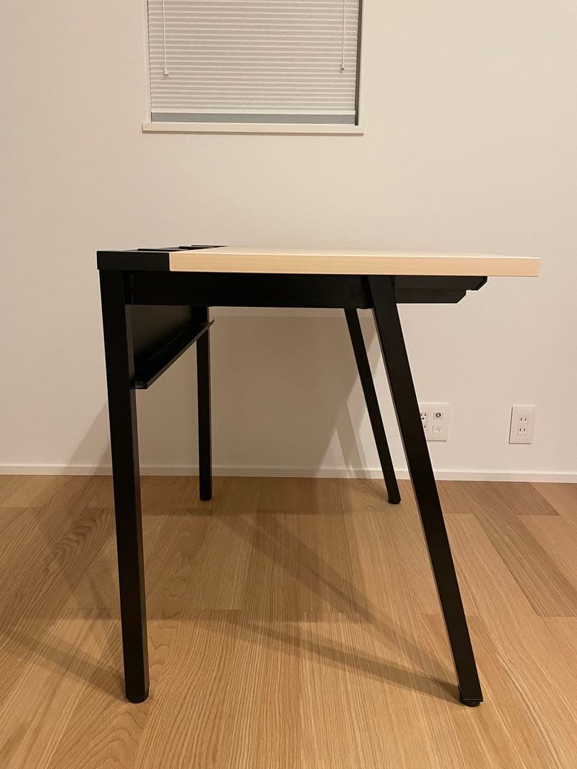 LEAN リーン／引き出し付き／W800×D600／天板ナチュラル／ブラック