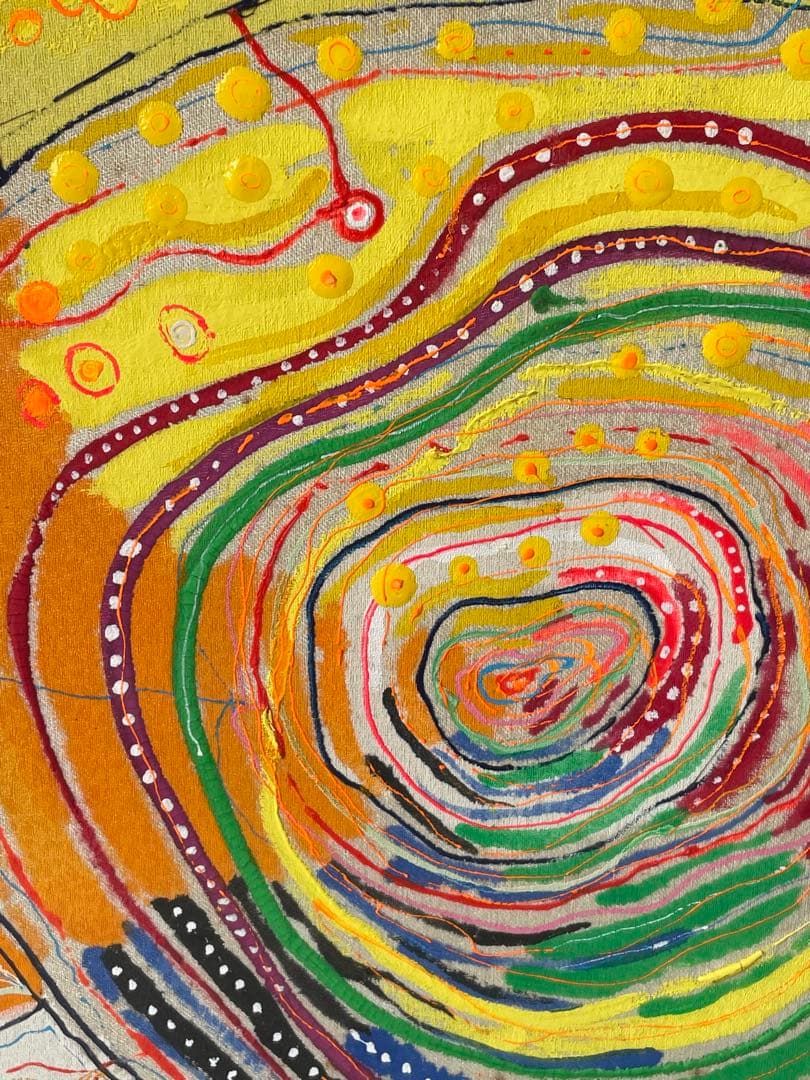 有方敏郎 mandara 油彩 抽象画 宇宙 銀河　太陽系 波紋　現代アート