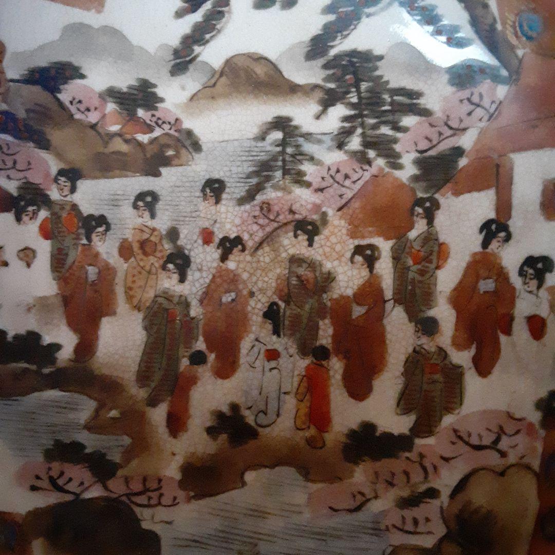 古い明治薩摩超絶細密画小鉢碗/芸者童女仏僧風俗画/里帰り伊万里唐津