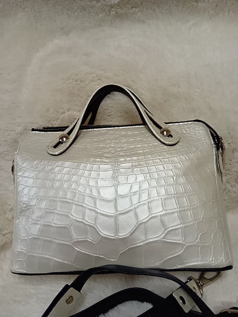 JRA ホワイト クロコダイル ハンドバッグ