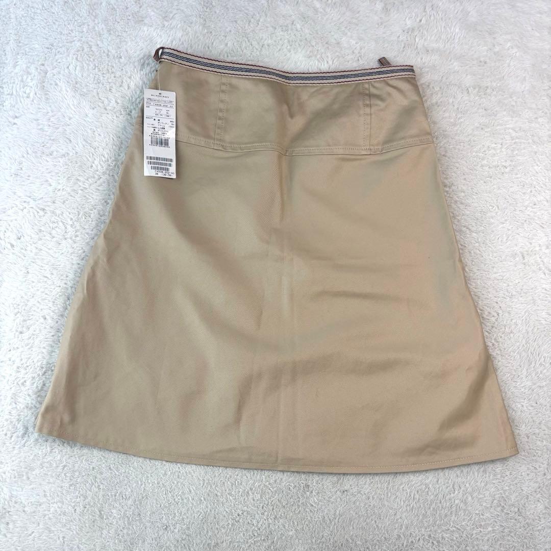 未使用 タグ付 バーバリーブルーレーベル ベージュ ひざ丈スカート ノバチェック