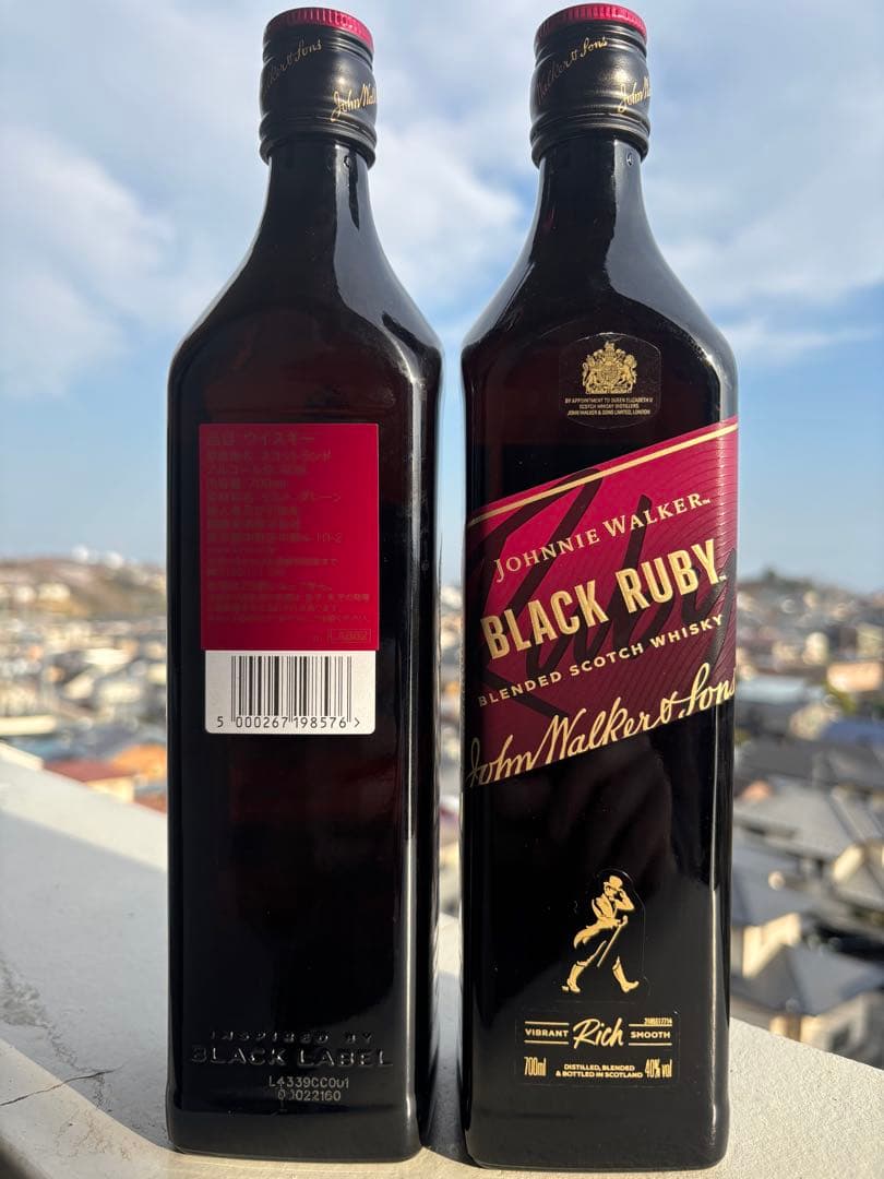 ジョニーウォーカーブラックルビー2本セット 新](貴重商品) ジョニー