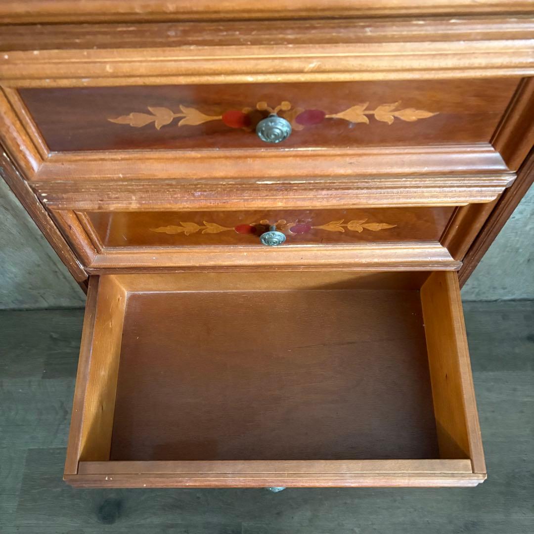 イタリア 象嵌7段チェスト ミドルチェスト ヴィンテージ