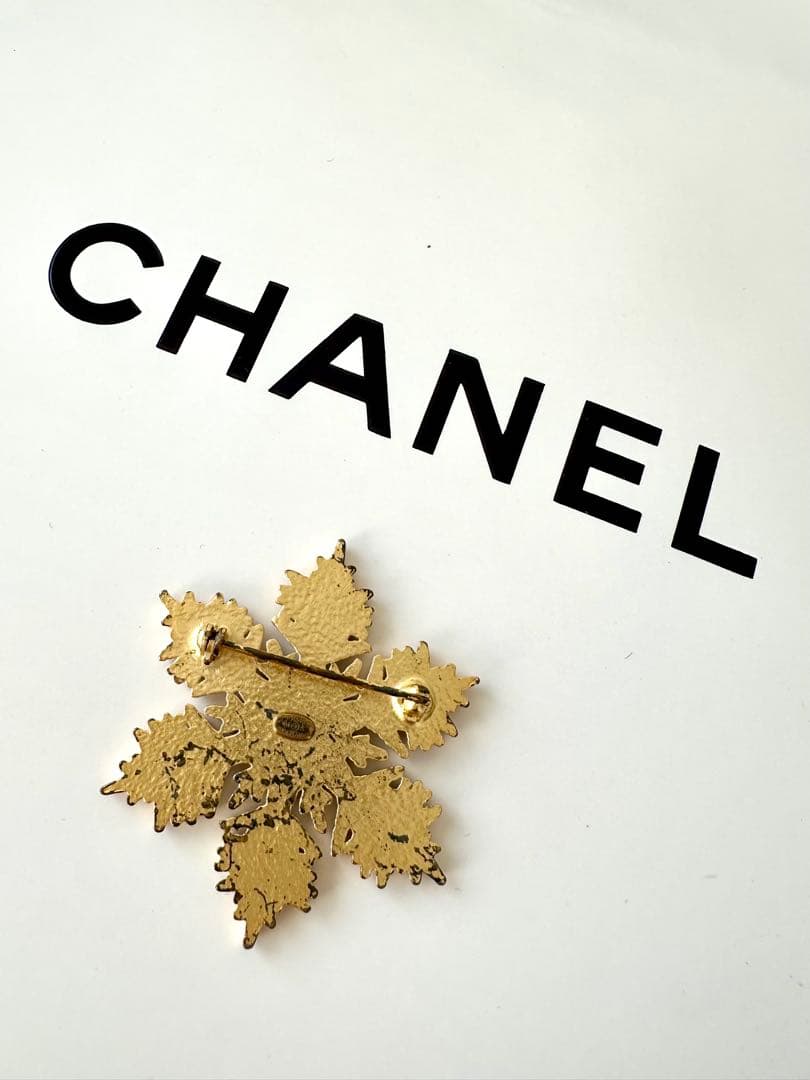 シャネルCHANEL雪の結晶ブローチ☆訳ありスノーフレークヴィンテージ