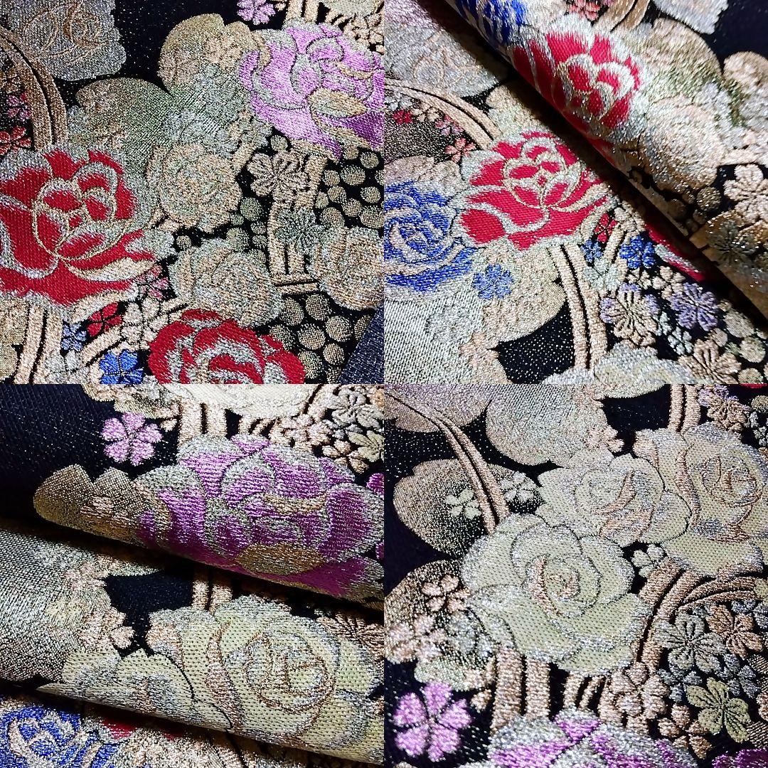 辻村ジュサブロー 寿三郎 胡蝶蘭 振袖 紫 セット 袋帯 刺繍